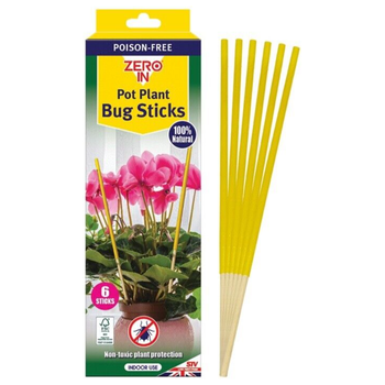 Zero In Pot Plant Bug Sticks 6 Pack
