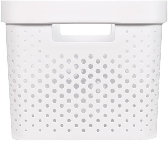 Curver Infinity Dots Large Storage Basket 17 Litre - White