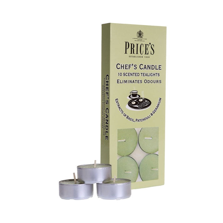 Odour Eliminating Chef's Scented Tealights Candles - Neutralises Cooking Smells - 10 Packs of 10