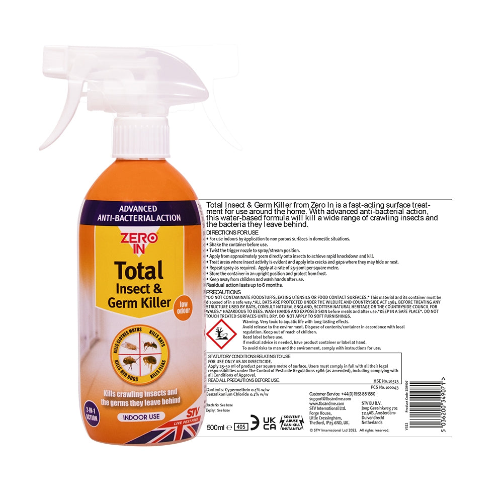 Zero In Total Insect & Germ Killer Spray 500ml