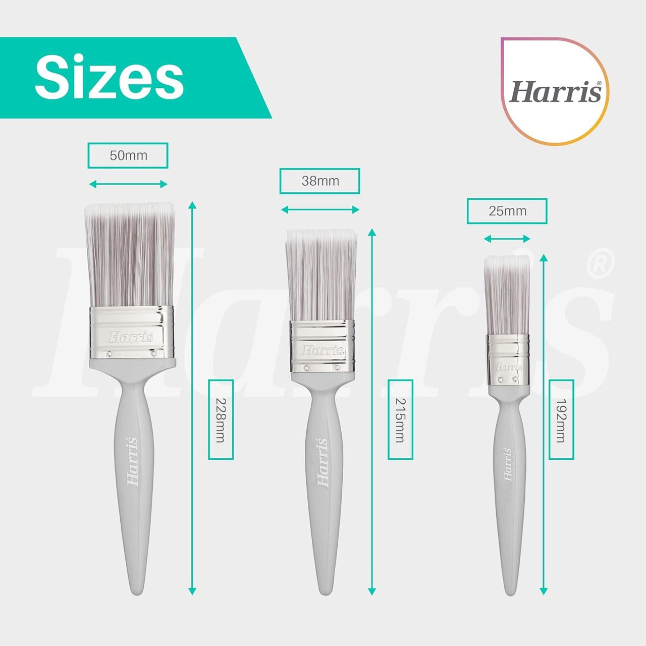 Harris Essentials Walls & Ceilings Paint Brush Set Pack 3