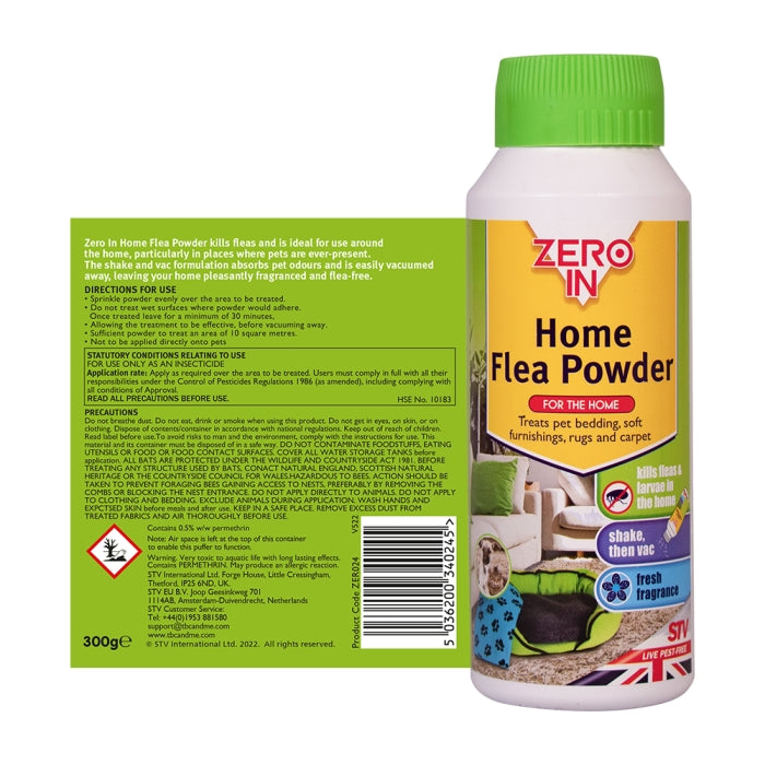 Zero In Home Flea Powder 300g ZER024