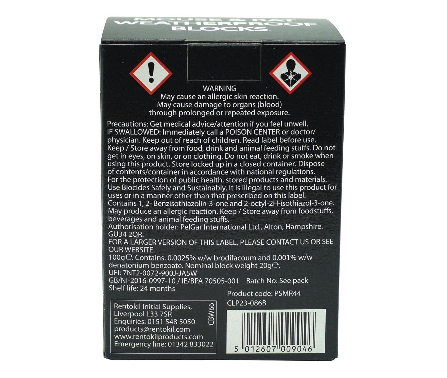 Rentokil Mouse & Rat Weatherproof Block Baits Pack 10