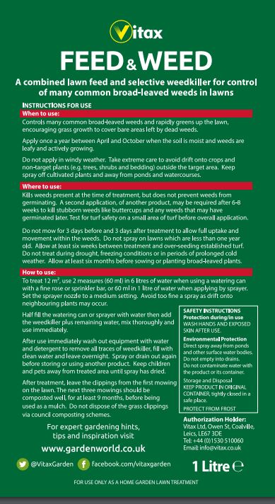 Vitax Green Up Liquid Feed & Weed 1 Litre