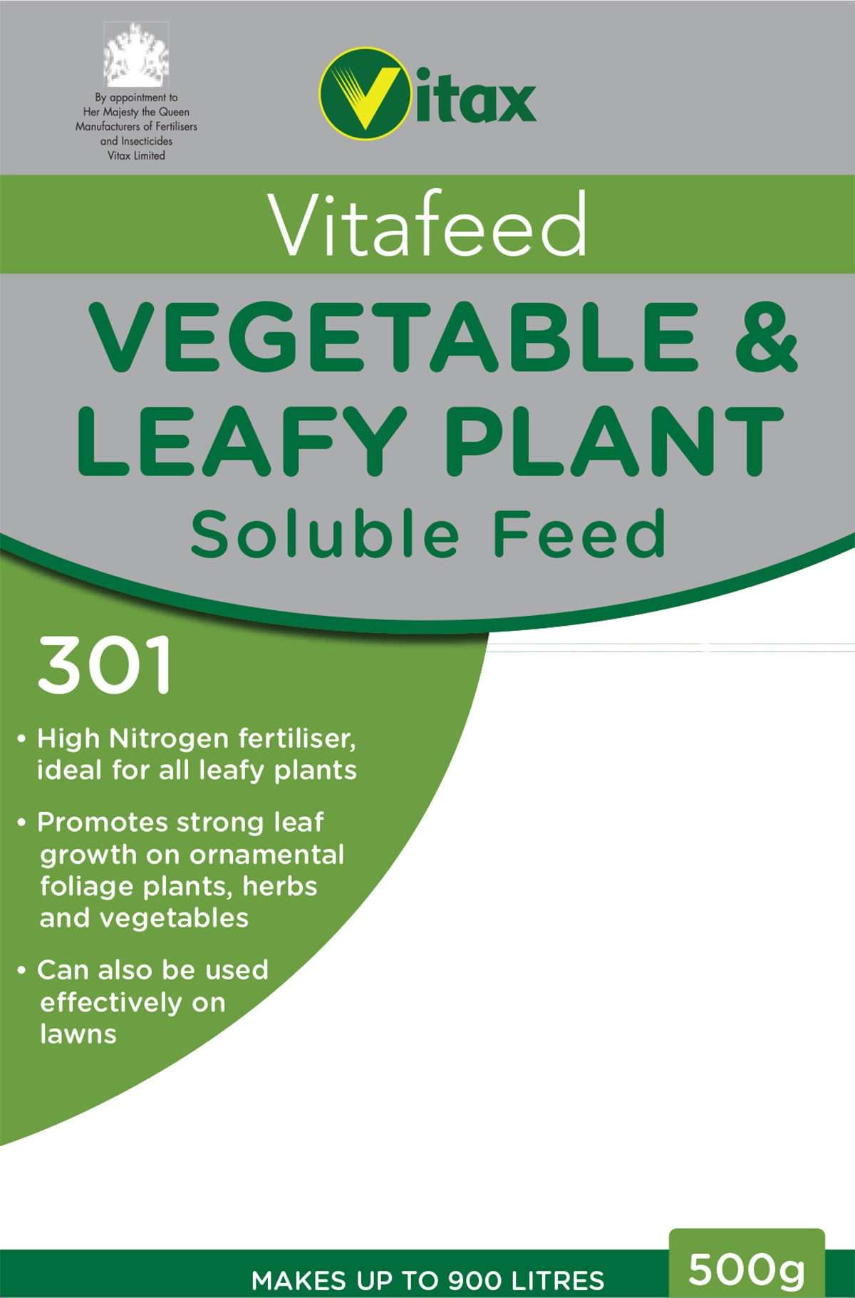 Vitax Vegetable & Leafy Soluble Feed 500g (Vitafeed 301)