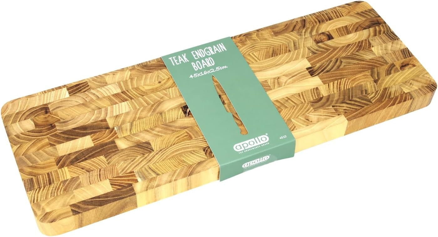 Apollo Teak Endgrain Chopping Cutting Board 45 x 16cm