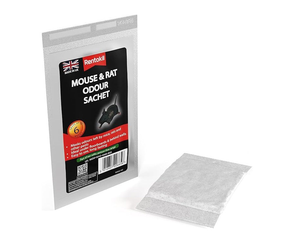 Rentokil Mouse & Rat Odour Sachet - Ideal under floorboards or behind walls