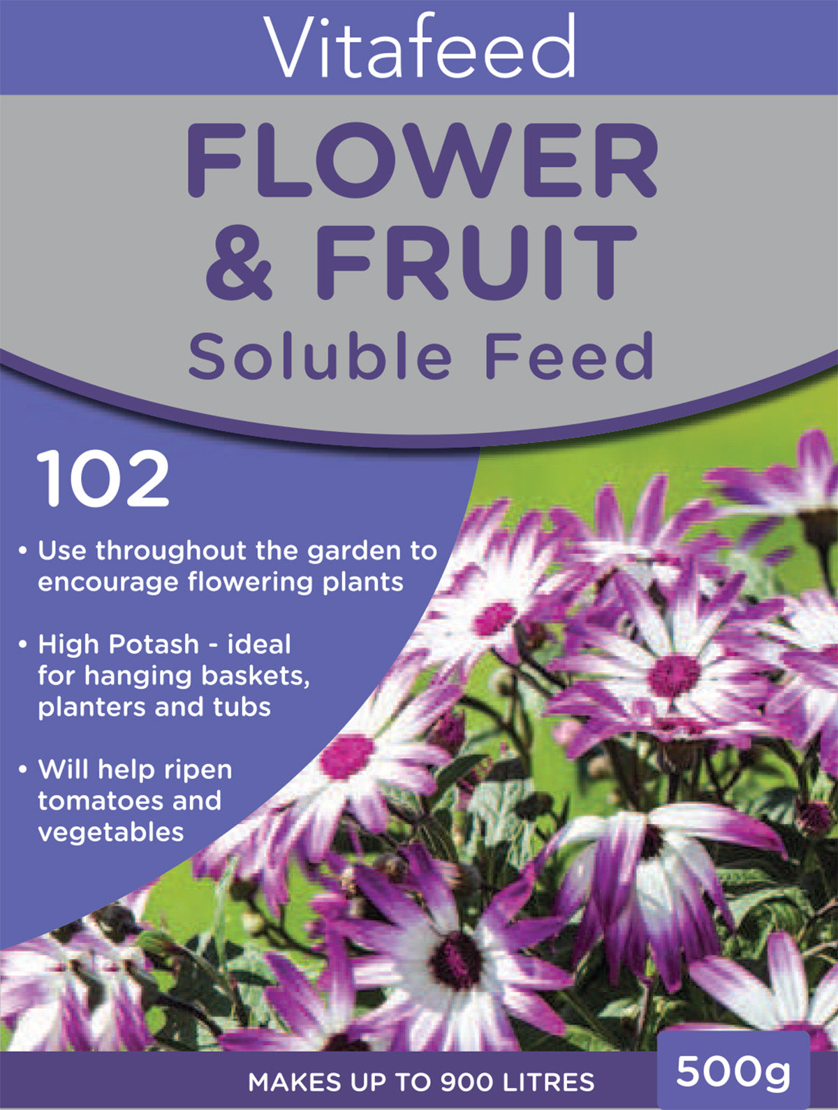 Vitax Flower & Fruit Soluble Feed 500g (Vitafeed 102)