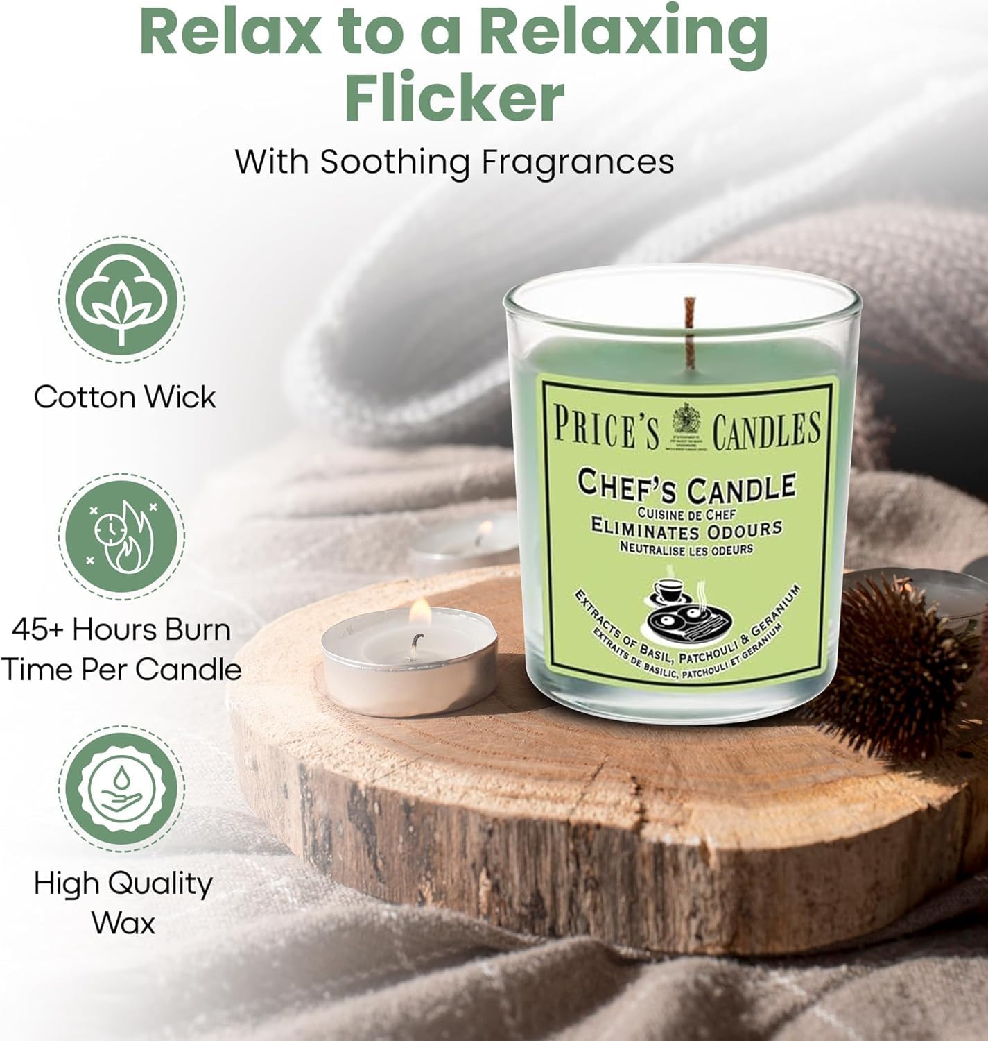 Price's Glass Candle - Chef's