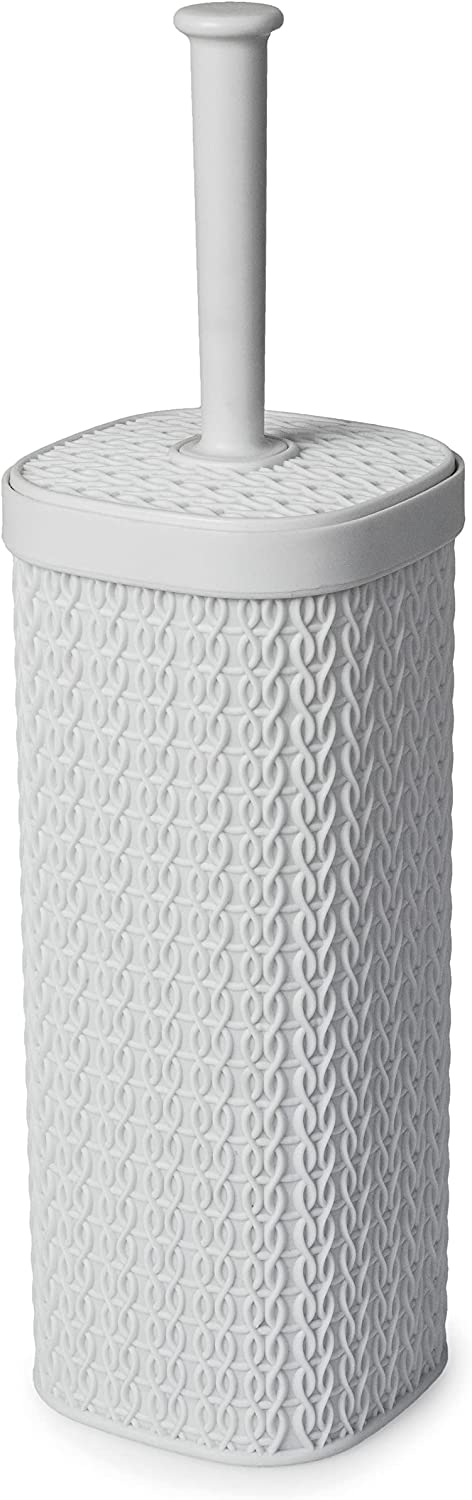 Blue Canyon Lace Design Toilet Brush & Holder - White