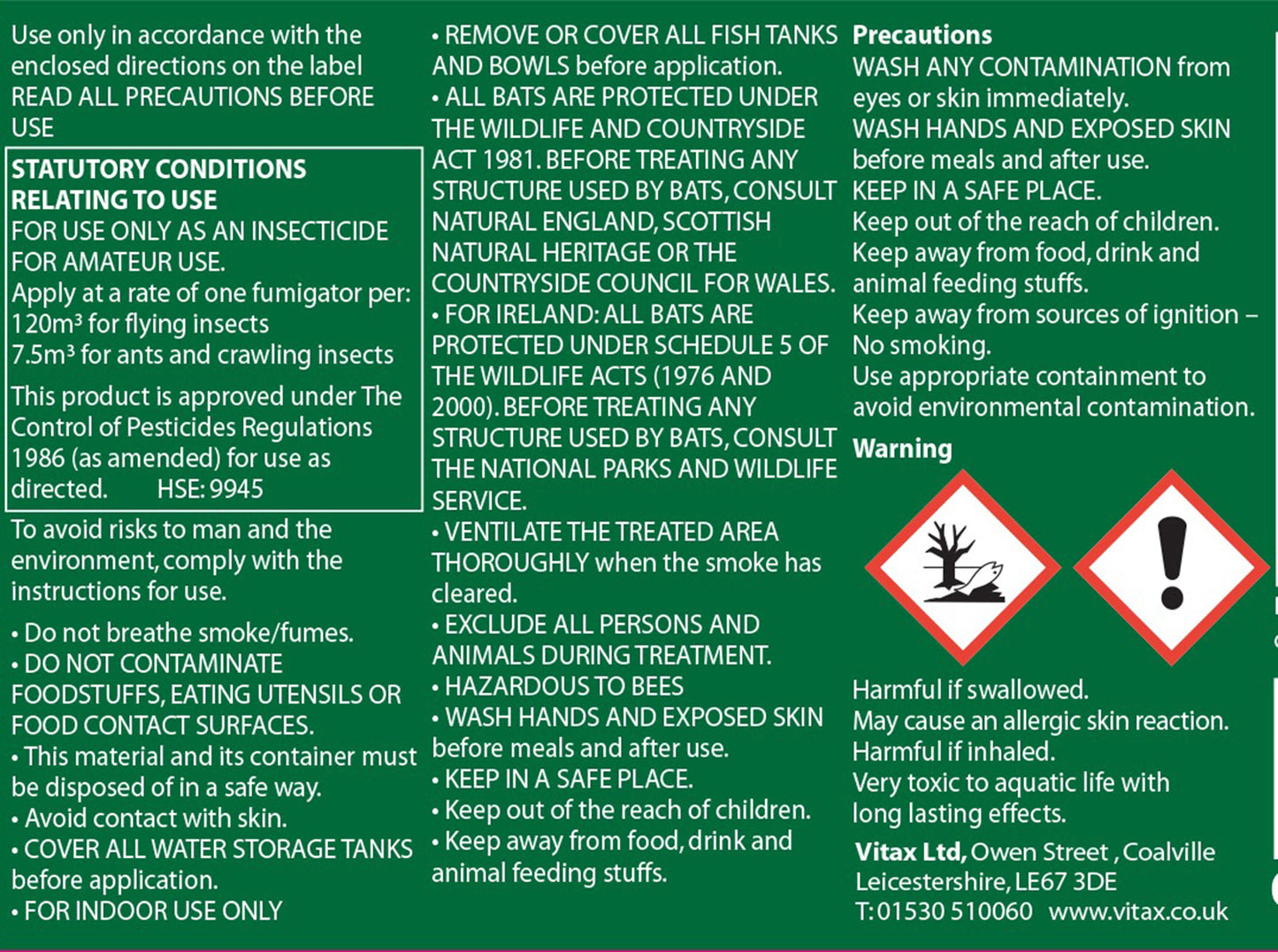 Vitax Greenhouse Fumigator 3.5g