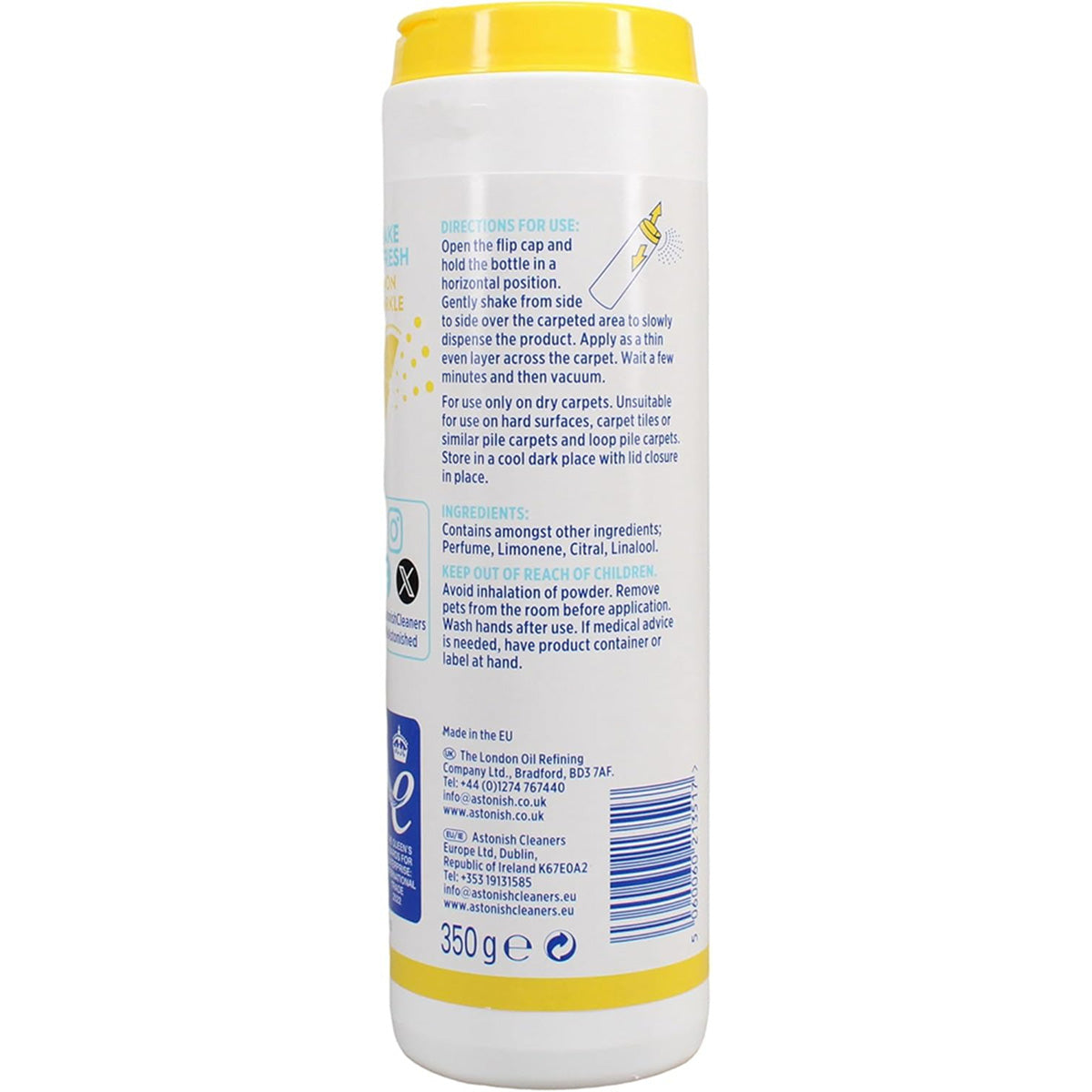 Astonish Shake & Fresh - Lemon Sparkle 350g