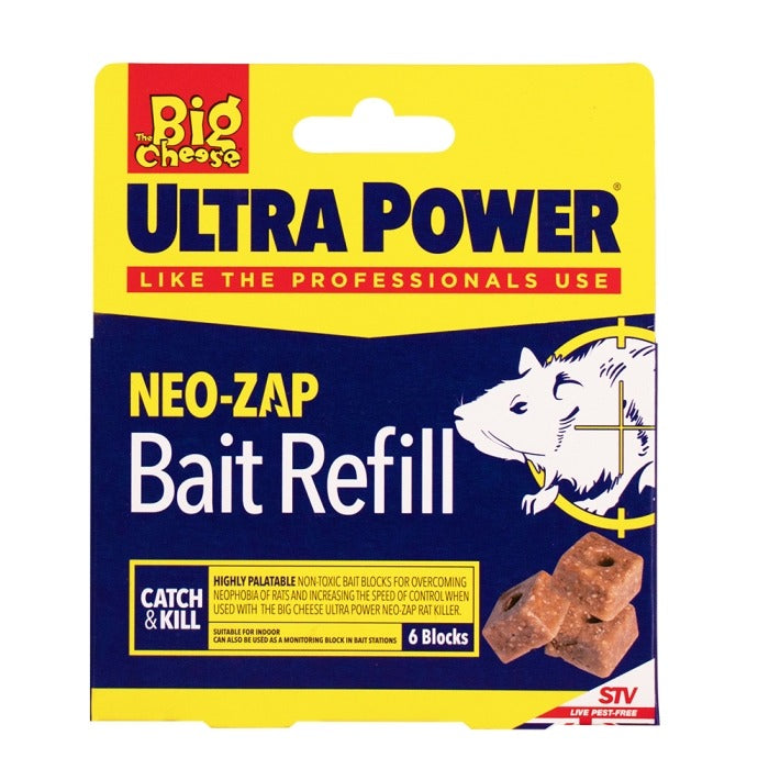 The Big Cheese Ultra Power Neo-Zap Block Bait Refills 6 Pack