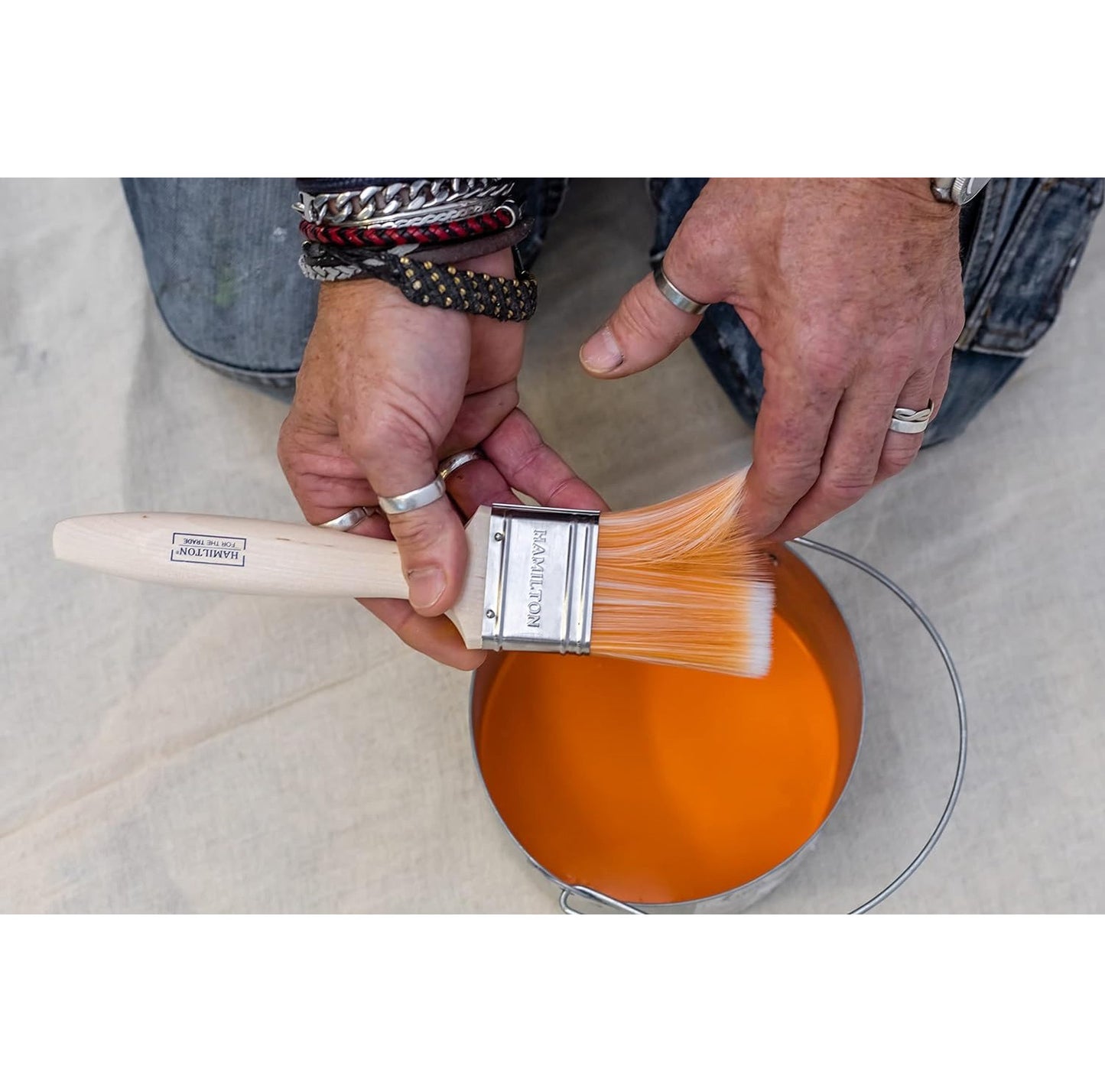 Hamilton Fine Tip Flat Paint Brushes - 4 Pack