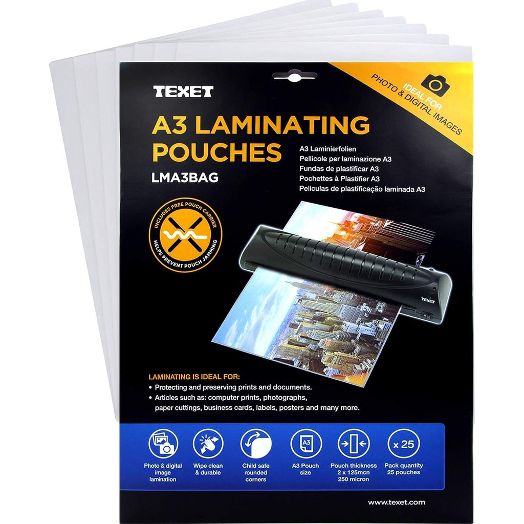 Texet A3 Laminating Pouches 25 Pack Mixles Home & Garden