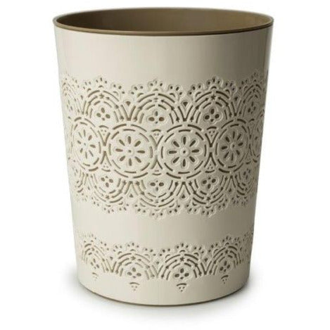 Blue Canyon Flora 9 Litre Plastic Waste Bin - Cream