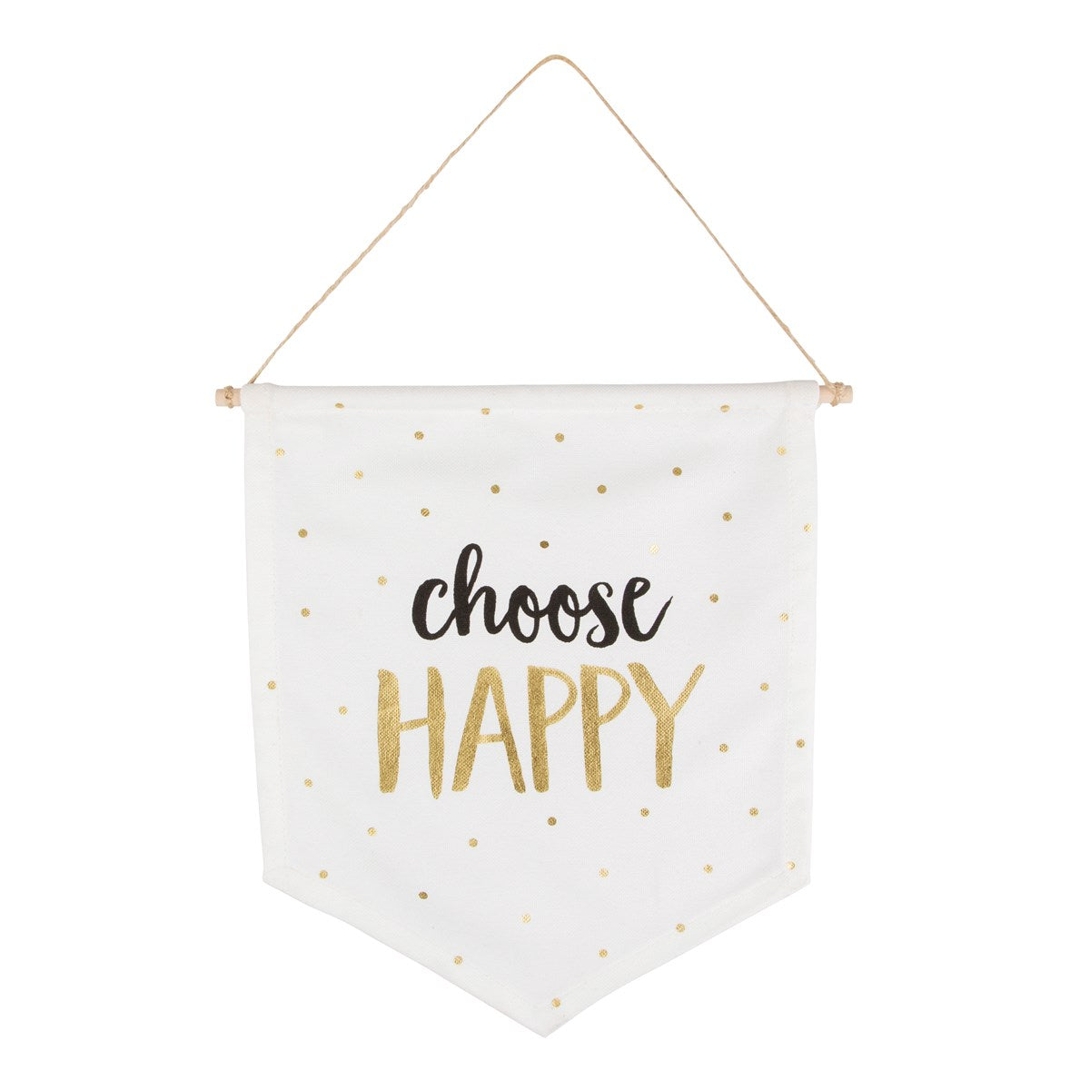 Choose Happy Always Be Awesome Metallic Hanging Wall Flag Pennant
