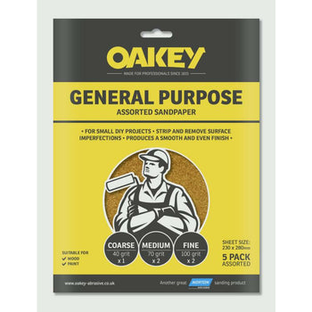 Oakey General Purpose Assorted Sandpaper 