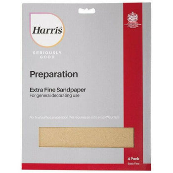 Harris Seriously Good Preparation Extra Fine Sandpaper 4 Pack 