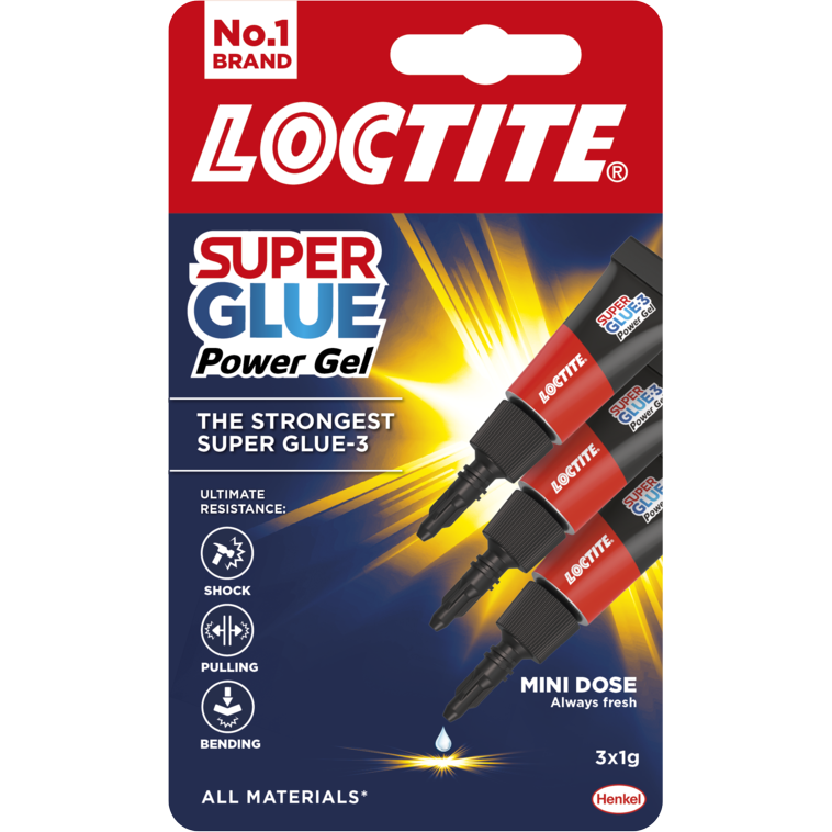 Loctite Super Glue Power Gel Mini Trio 3 x 1g