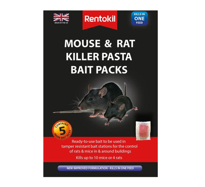 Rentokil Mouse & Rat Killer Pasta Bait 5 Pack