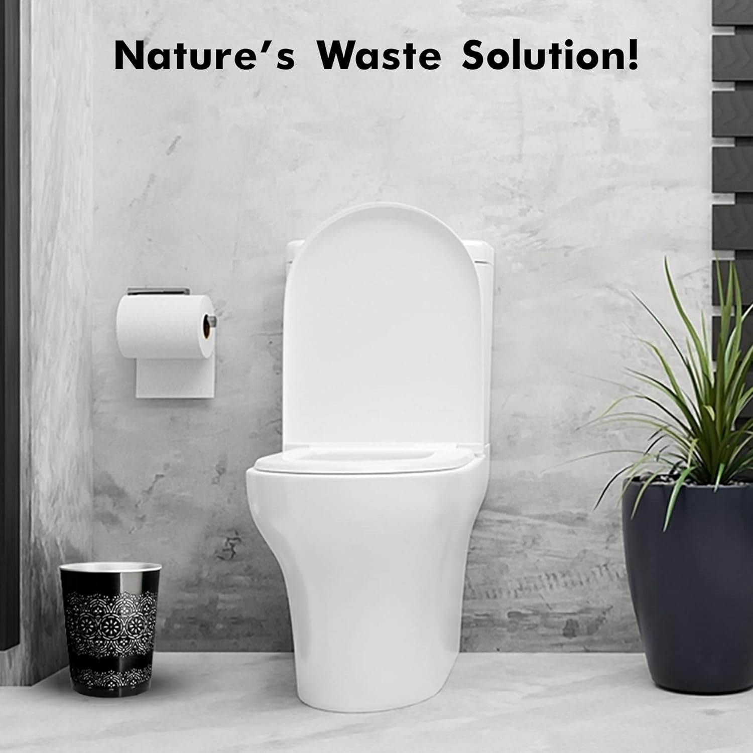 Blue Canyon Flora 9 Litre Plastic Waste Bin - Black