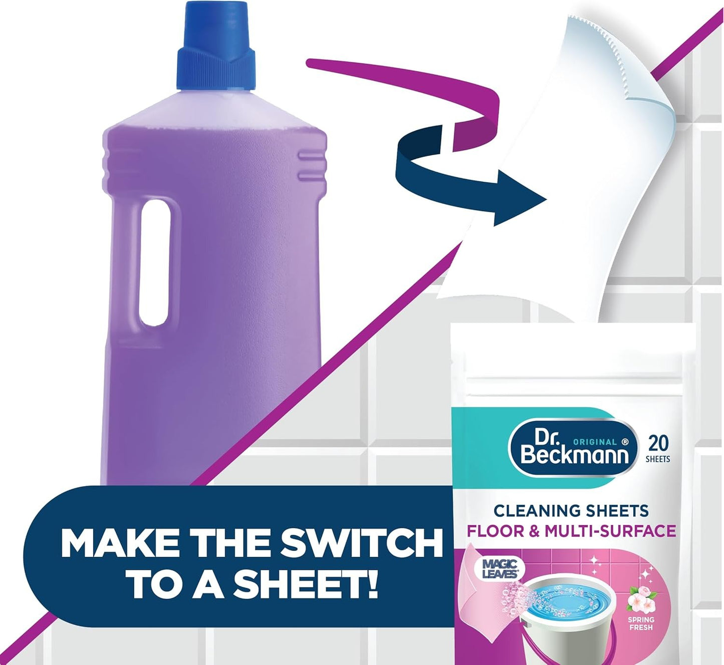 Dr. Beckmann Floor & Multi-Surface Cleaning Sheets - Spring Fresh 20 Pack