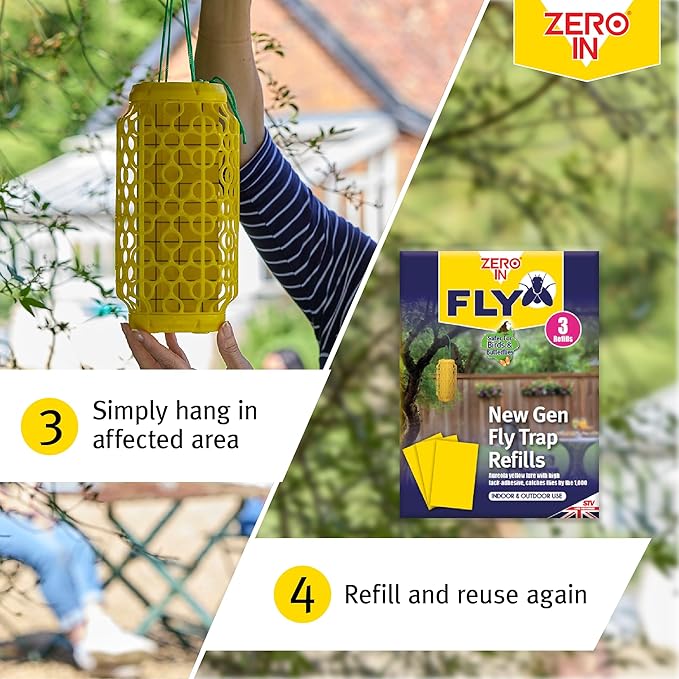 Zero In New Gen Ready Baited Fly Traps - 2 Pack 