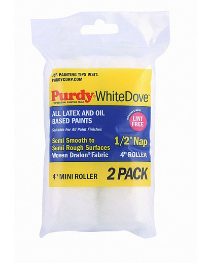 Purdy Wire White Dove 4" Paint Roller Sleeves 1/2" Nap 2 Pack