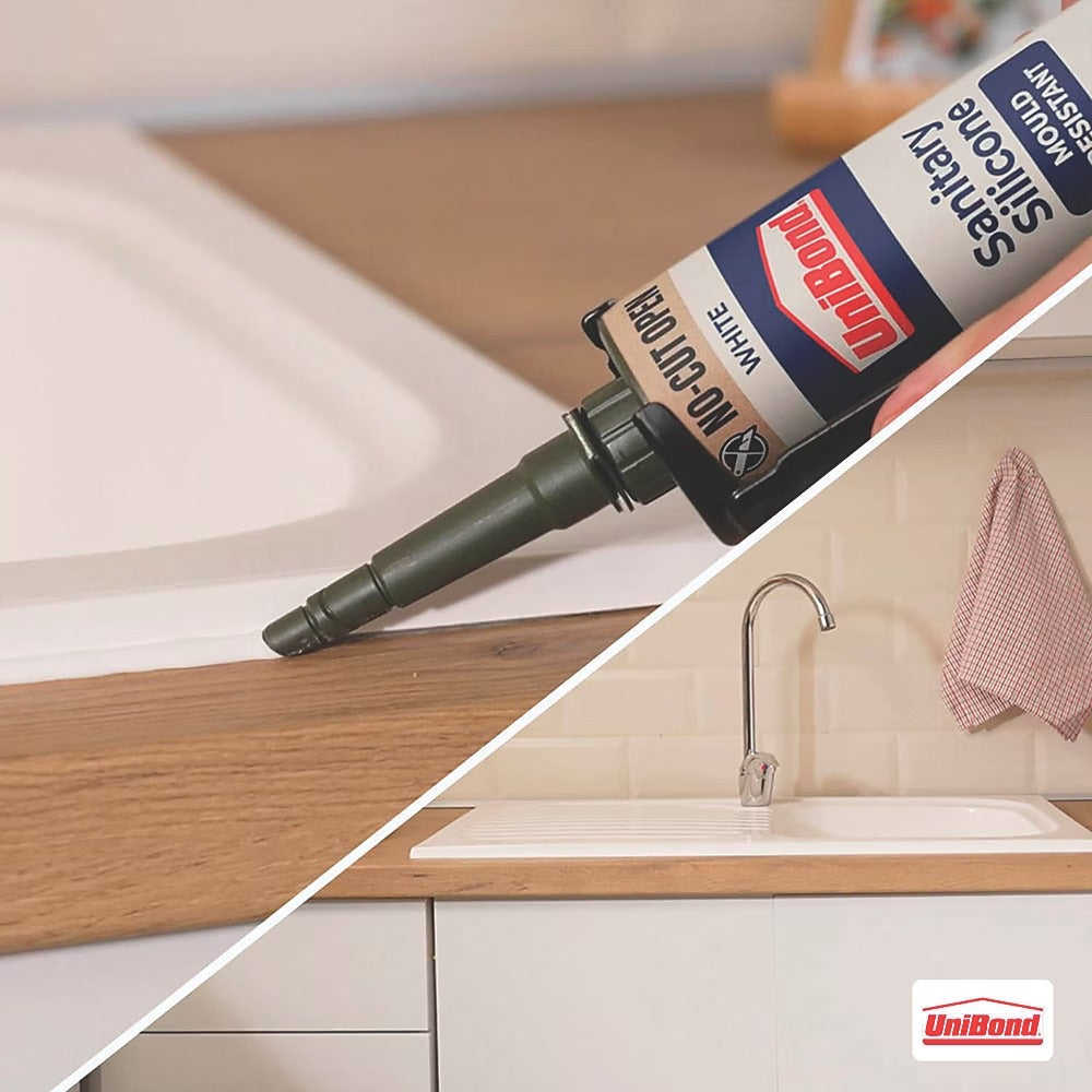 UniBond Sanitary Silicone Sealant Cartridge 280ml - White 