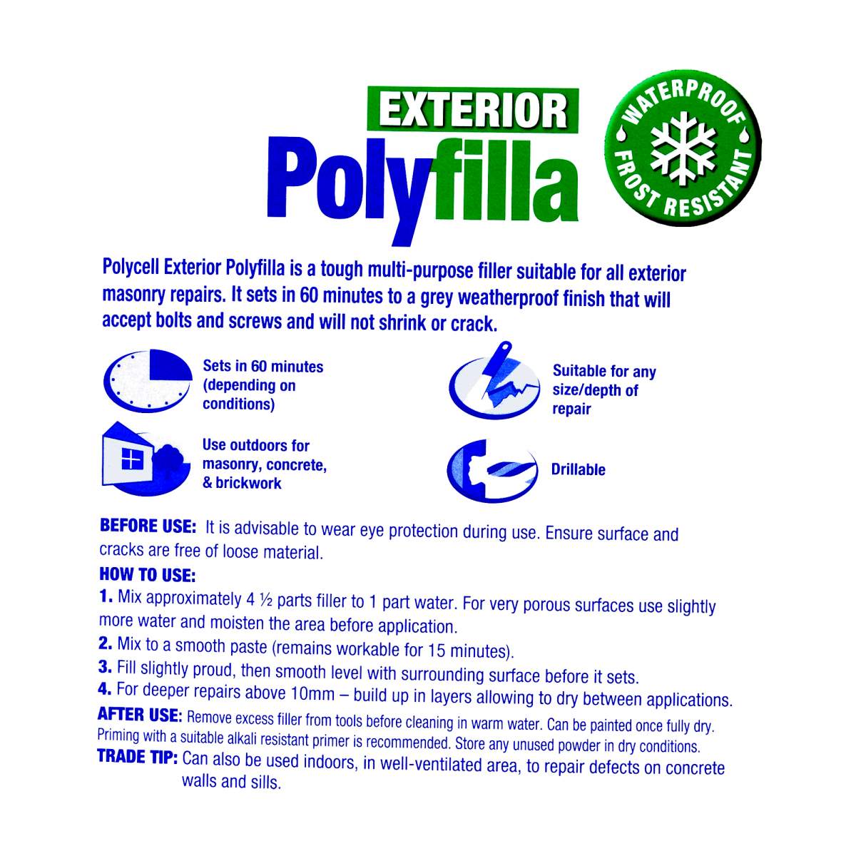 Polycell Exterior Polyfilla - 1.75kg