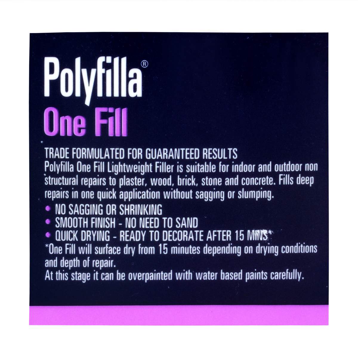 Polycell Trade Polyfilla One Fill - 1 Litre