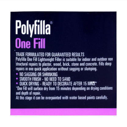 Polycell Trade Polyfilla One Fill - 1 Litre