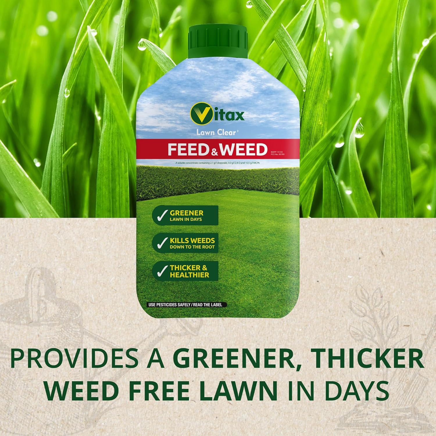 Vitax Lawn Care Liquid Feed & Weed - 500ml