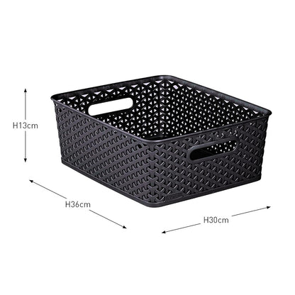 Curver Medium Rattan Storage Basket 12 Litre - Dark Grey 
