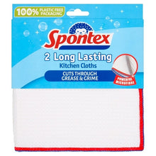 Spontex Long Last Kitchen Cloths Pack 2