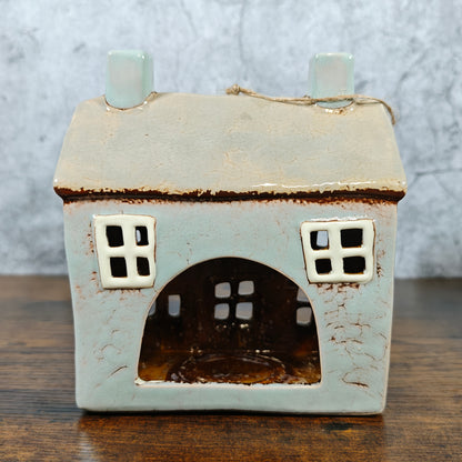Village Pottery Grey House Tealight Holder