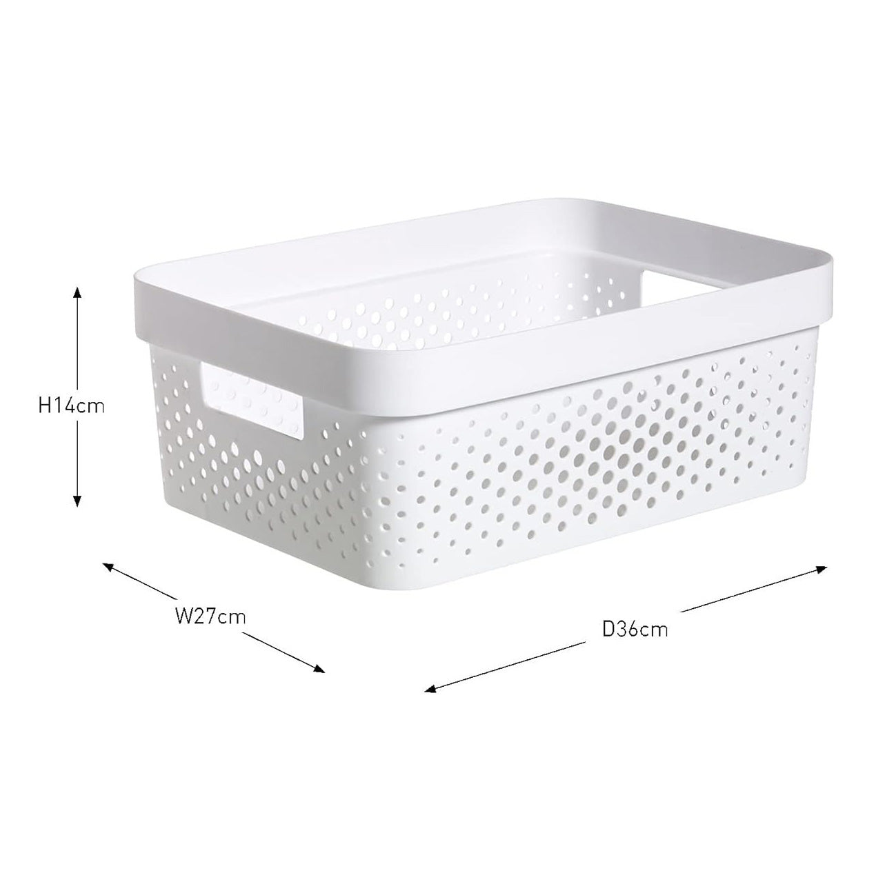 Curver Infinity Dots Medium Storage Basket 11 Litre - White