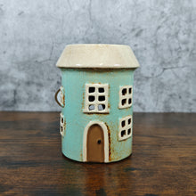 Village Pottery Round House Tealight Holder/Oil Burner - Aqua
