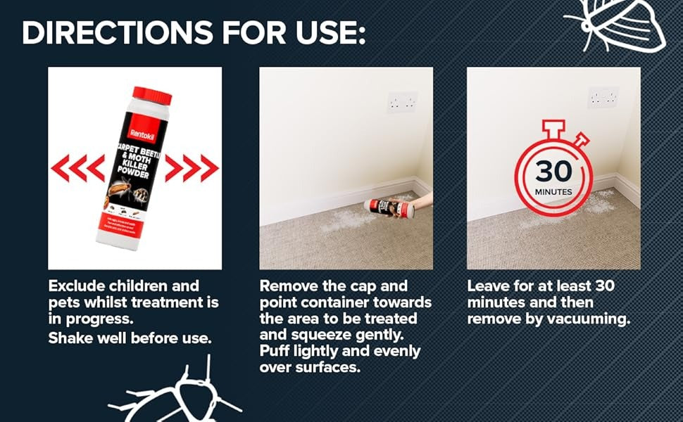 Rentokil Carpet Beetle & Moth Killer Powder 150g