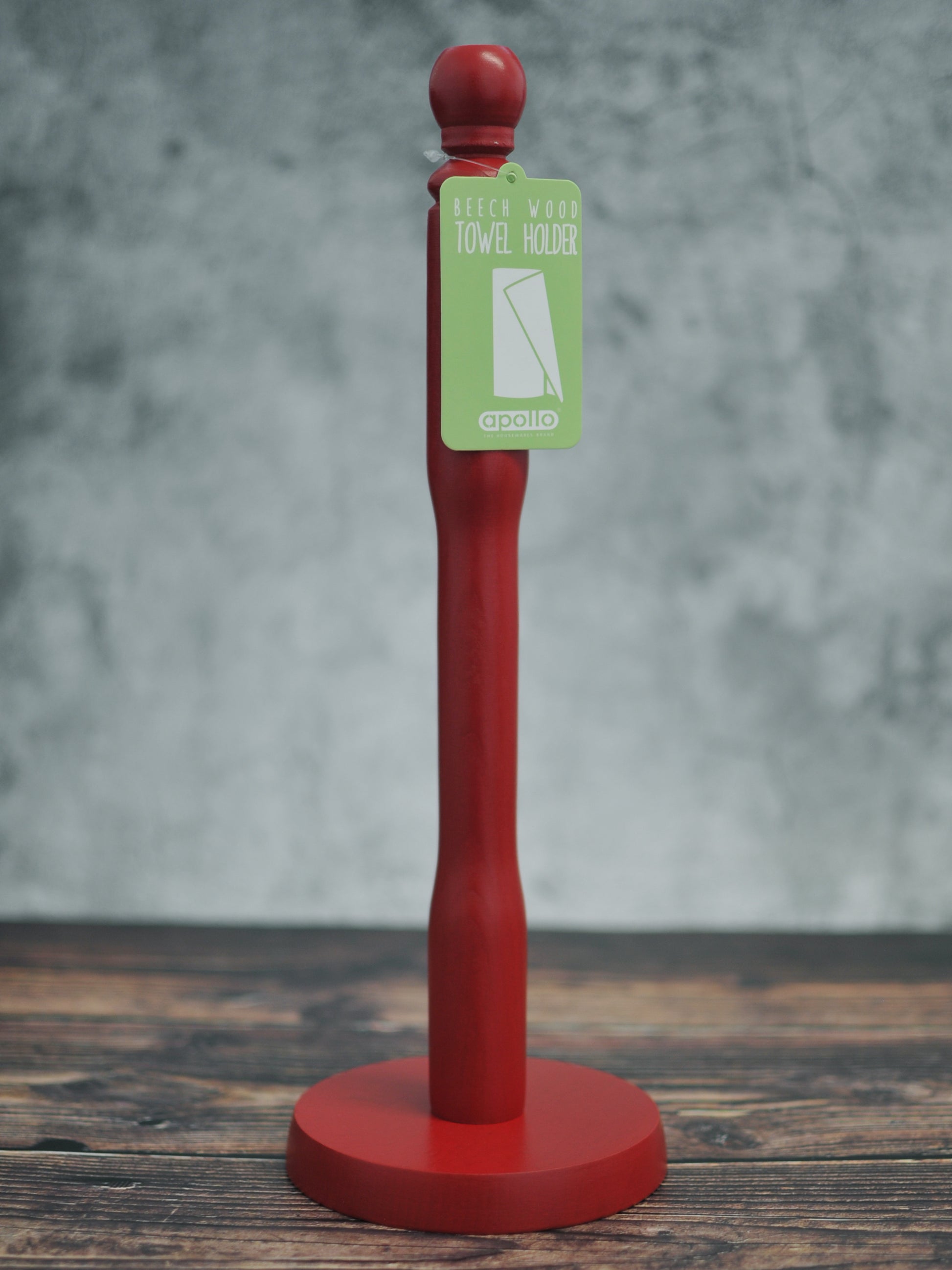 Apollo Beech Wood Paper Towel Holder - Red