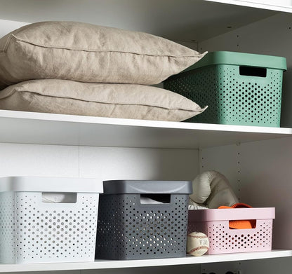 Curver Infinity Dots Medium Storage Basket 11 Litre - Pink