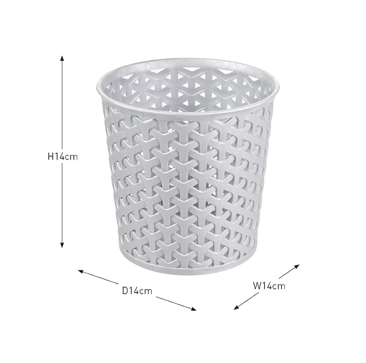 Curver Small Round Rattan Storage Basket - Grey
