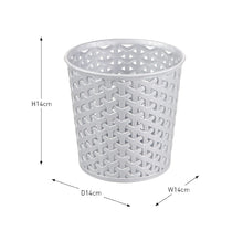 Curver Small Round Rattan Storage Basket - Grey