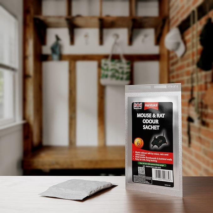 Rentokil Mouse & Rat Odour Sachet - Ideal under floorboards or behind walls