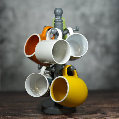 Apollo Mug Tree & Paper Towel Holder Set - Charcoal