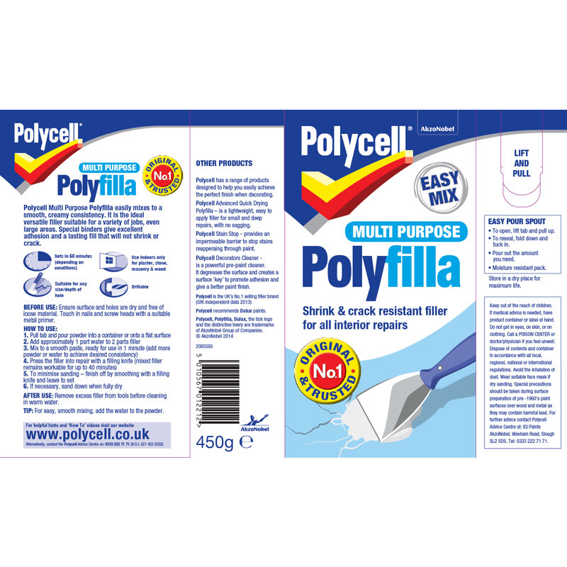 Polycell Multi Purpose Polyfilla Powder 450g