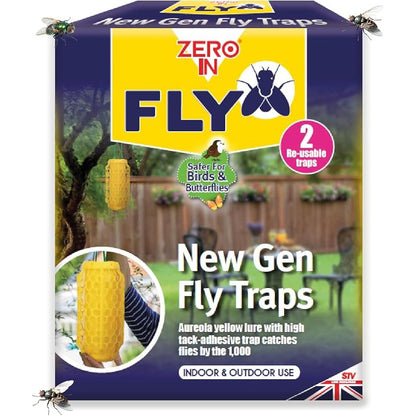Zero In New Gen Ready Baited Fly Traps - 2 Pack 