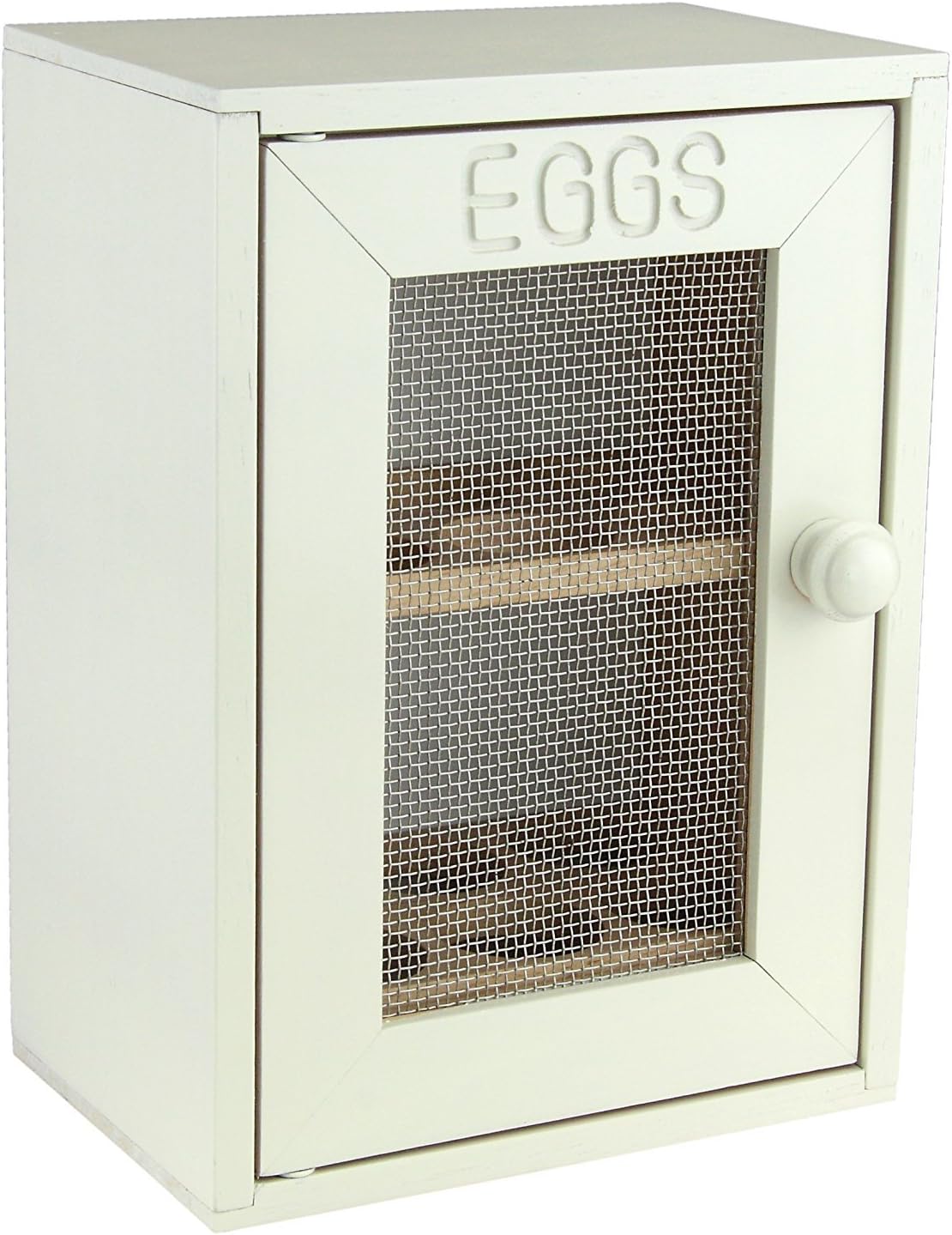 Apollo Rubberwood Egg Cabinet for 12 Eggs - Cream