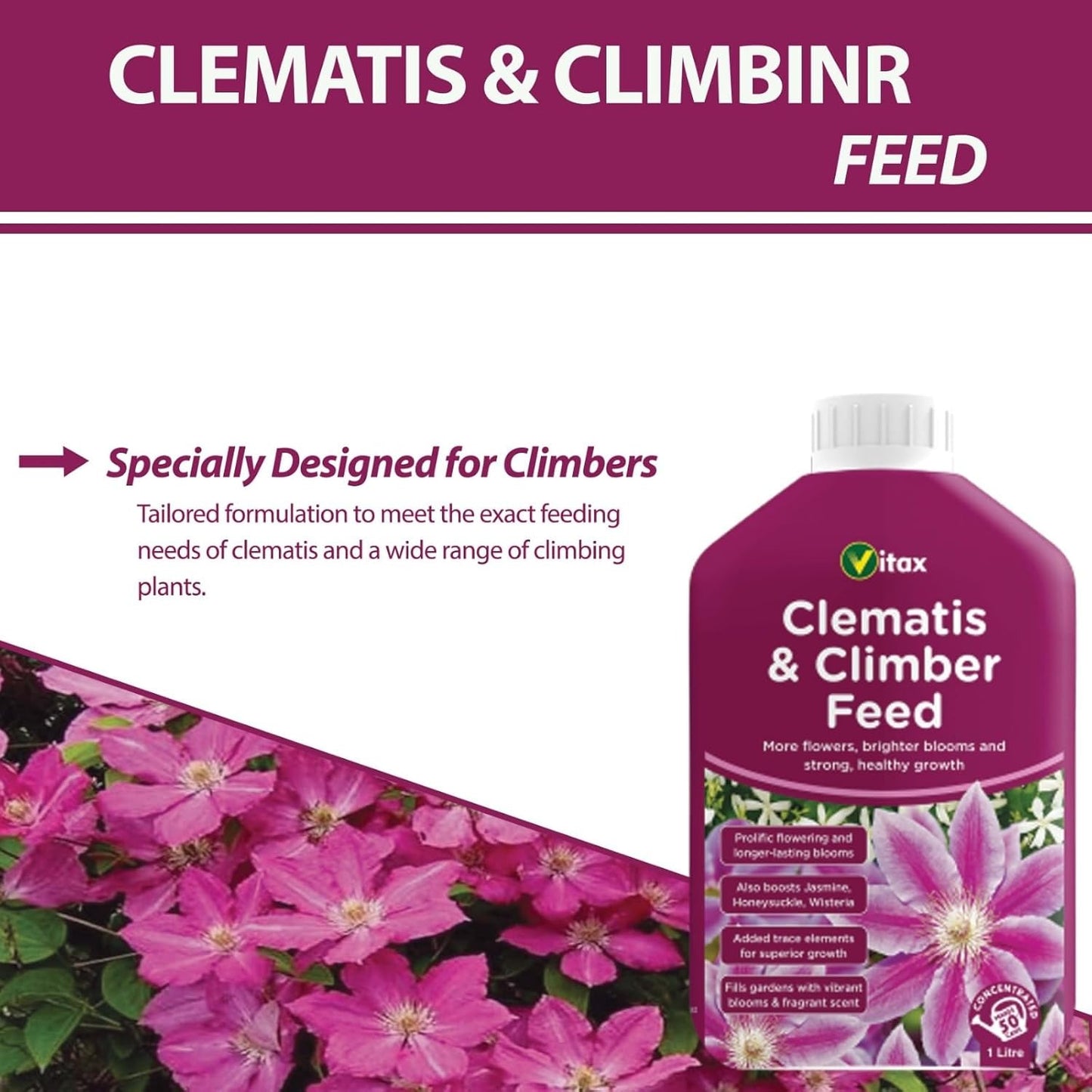 Vitax Clematis & Climber Liquid Feed 1 Litre